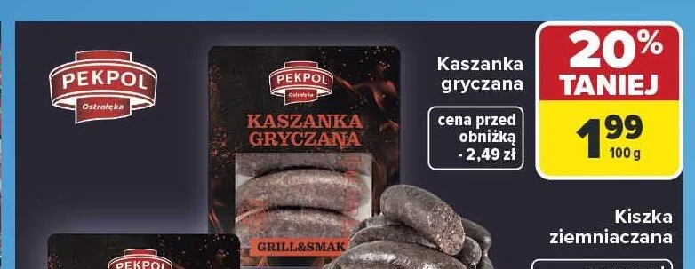 Kaszanka gryczana Pekpol promocja w Carrefour