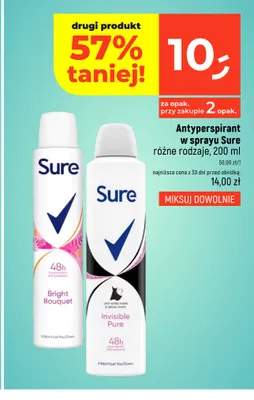 Antyperspirant w sprayu Invisible Pure Sure promocja w Dealz