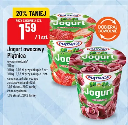 Jogurt owocowy truskawkowy Piątnica promocja w POLOmarket