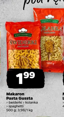 Makaron świderki Pasta Gussta promocja w Netto
