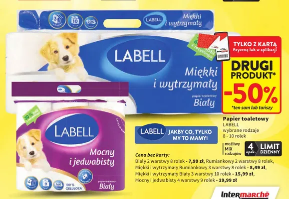 Papier toaletowy rumiankowy 2 warstwy Labell 8-pak promocja w Intermarche