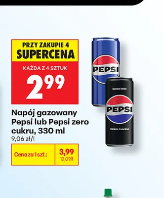 Napój gazowany Pepsi Zero Cukru promocja w Biedronka