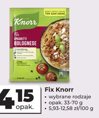 Fix spaghetti bolognese Knorr promocja w Odido