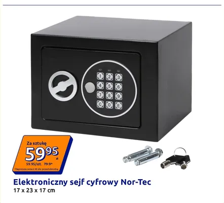Elektroniczny sejf cyfrowy Nor-Tec 17x23x17 cm promocja w Action
