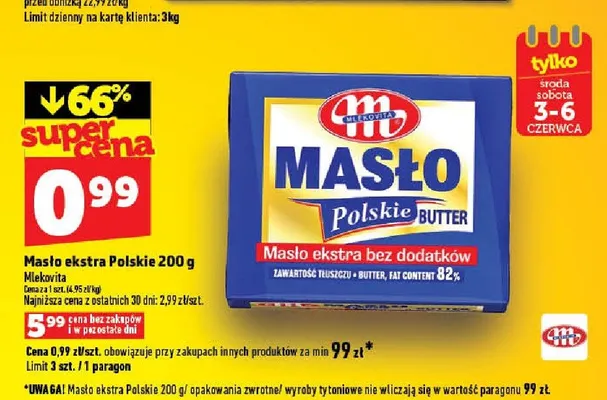 Masło ekstra Polskie 200g promocja w TOPAZ