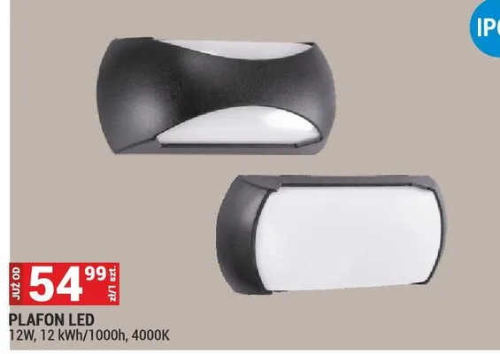 Plafon LED 12W, 12 kWh/1000h, 4000K IP65 promocja w Merkury Market