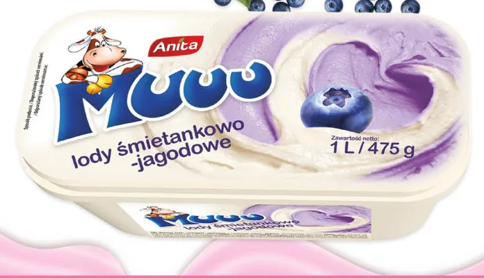 Lody Muuu śmietankowo-jagodowe Anita promocja w POLOmarket
