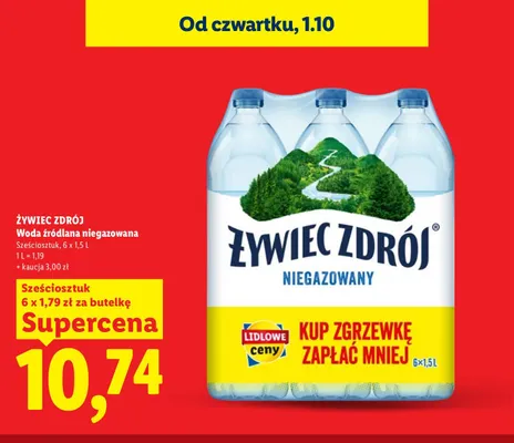 Woda źródlana niegazowana Żywiec Zdrój 6-pak promocja w Lidl