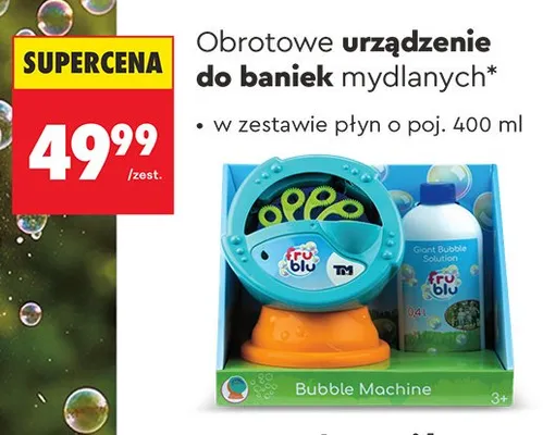Obrotowe urządzenie do baniek mydlanych Fru Blu promocja w Biedronka