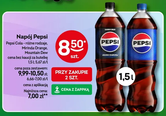 Napój gazowany Pepsi Cola Zero Cukru promocja w Żabka