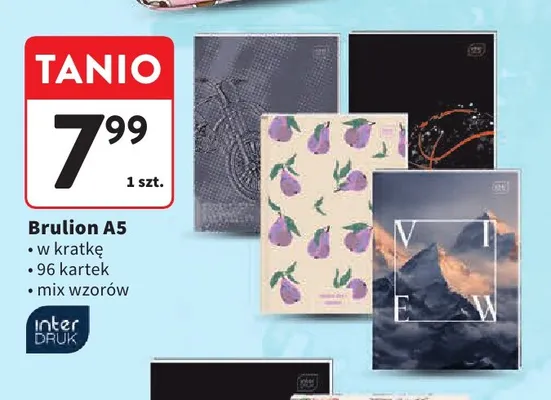 Brulion A5 96 kartek w kratkę Interdruk promocja w Intermarche
