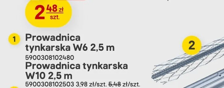 Narożnik tynkarski stalowy Budmat 2,5 m promocja w Castorama