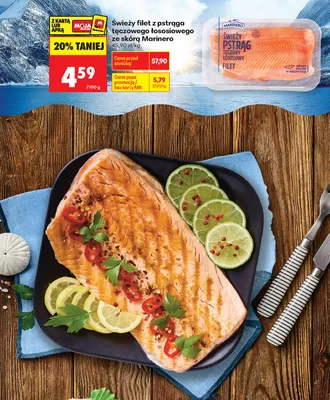 Świeży filet z pstrąga tęczowego łososiowego ze skórą Marinero promocja w Biedronka