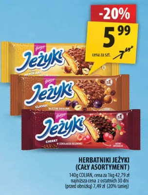 Herbatniki jeżyki (cały asortyment) promocja w Arhelan