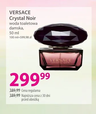 Woda toaletowa damska VERSACE Crystal Noir promocja w Hebe