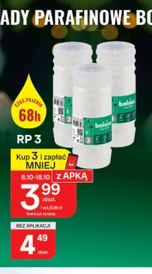 Wkład parafinowy Rp 3 Bolsius promocja w Chorten