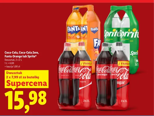 Napój gazowany Fanta Orange 2-pak promocja w Lidl