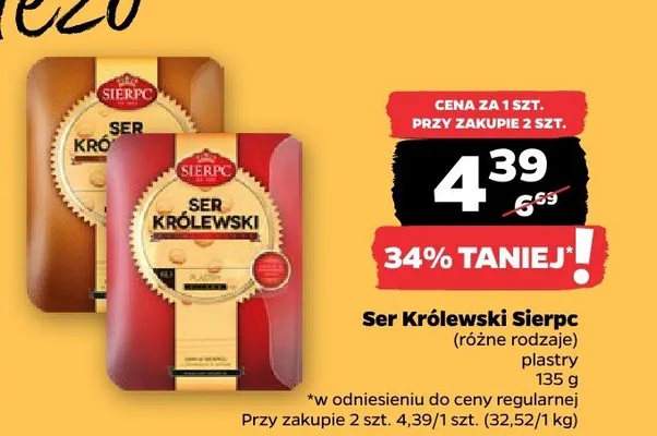 Ser Królewski sierpc (różne rodzaje) promocja w Netto