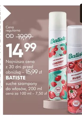 Suchy szampon do włosów Batiste promocja w Super-Pharm