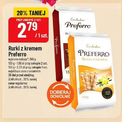 Rurki z kremem Preferro promocja w POLOmarket