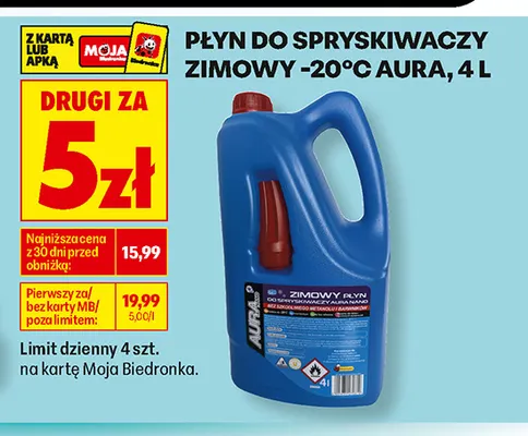 Płyn do spryskiwaczy zimowy -20°C Aura promocja w Biedronka