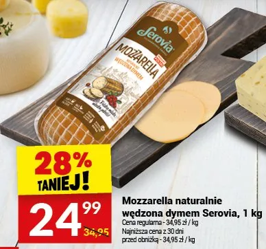 Mozzarella naturalnie wędzona dymem Serovia promocja w Twój Market
