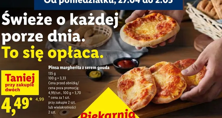 Pinsa margherita z serem gouda Piekarnia Lidla promocja w Lidl