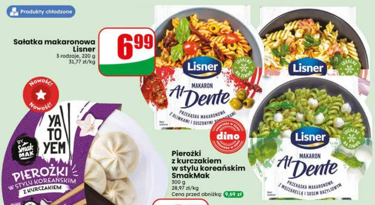 Sałatka makaronowa Lisner promocja w Dino