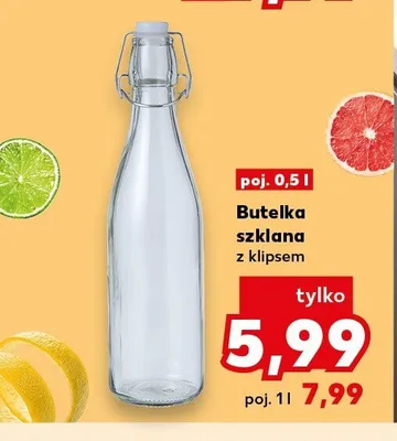 Butelka szklana z klipsem 0,5 l promocja w Kaufland