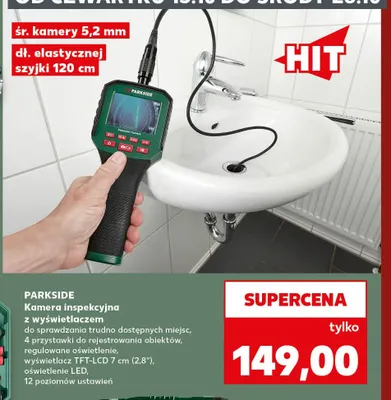 Kamera inspekcyjna z wyświetlaczem Parkside promocja w Kaufland