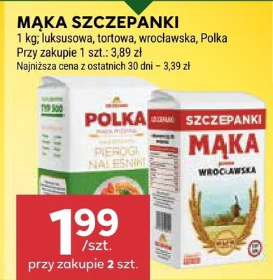 Mąka luksusowa Szczepanki Polka promocja w Stokrotka