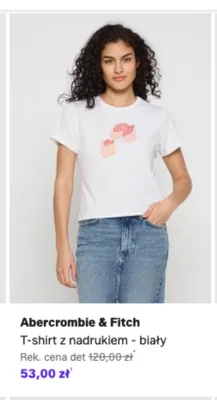 T-shirt Abercrombie & Fitch z nadrukiem - biały promocja w Lounge by Zalando