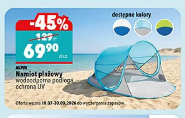 Namiot plażowy Altus promocja w Biedronka