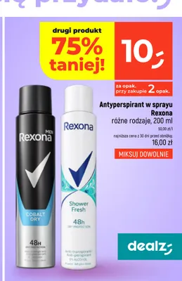 Antyperspirant w sprayu Rexona Shower Fresh promocja w Dealz