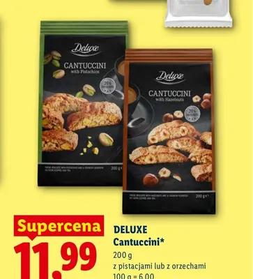 Ciastka Cantuccini z pistacjami Deluxe promocja w Lidl