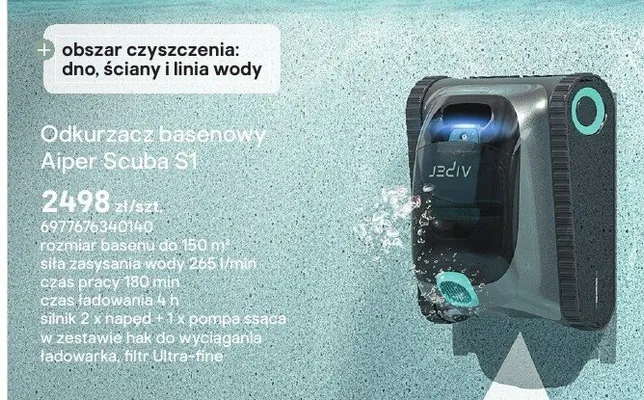 Odkurzacz basenowy Aiper Scuba S1 promocja w Castorama
