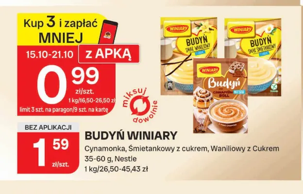 Budyń Winiary waniliowy z cukrem promocja w Chorten