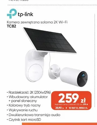 Kamera zewnętrzna solarna tp-link TC82 promocja w Max Elektro