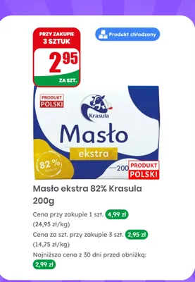 Masło ekstra 82% promocja w Dino