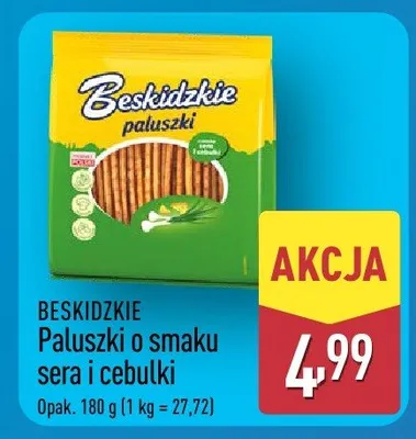 Paluszki o smaku sera i cebulki promocja w Aldi