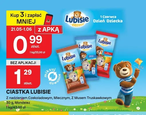 Ciastka Lubisie z nadzieniem mlecznym promocja w Chorten