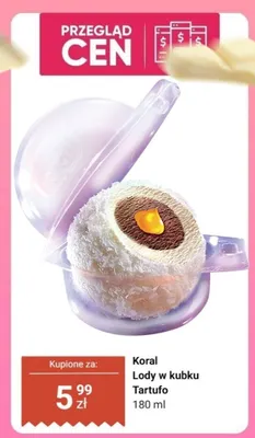 Lody w kubku Koral Tartufo promocja w Dino