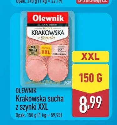 Krakowska sucha z szynki XXL Olewnik promocja w Aldi