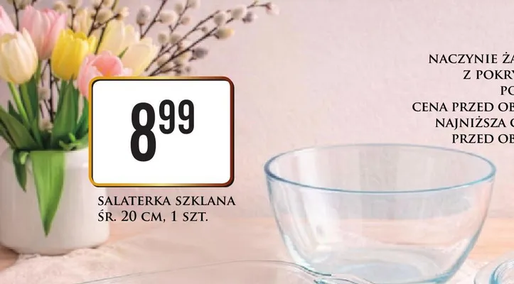Salaterka szklana basic 17 cm promocja w Dino