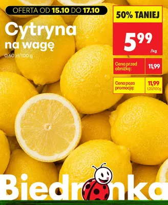 Cytryny na wagę promocja w Biedronka