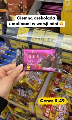Ciemna czekolada z malinami mini HEIDI Dark & Raspberry vegan promocja w Kaufland
