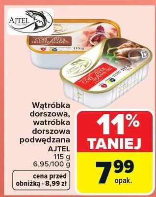 Wątróbka dorsza, wątróbka dorsza podwędzona promocja w Carrefour Market
