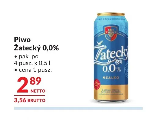 Piwo bezalkoholowe Žatecký 4-pak promocja w Makro