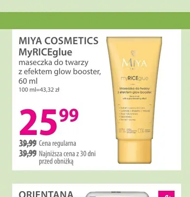 Maseczka do twarzy z efektem glow booster myRICEGLUE Miya Cosmetics promocja w Hebe