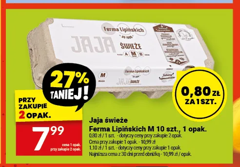 Jajka kurze świeże M Ferma Lipińskich promocja w Twój Market